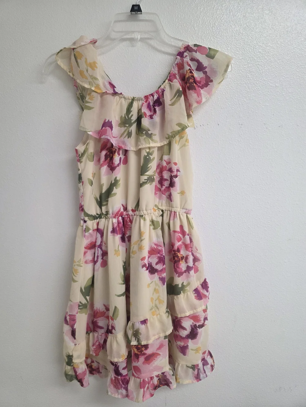 The Children's Place Cream Floral Trim Dress/Top (0542)